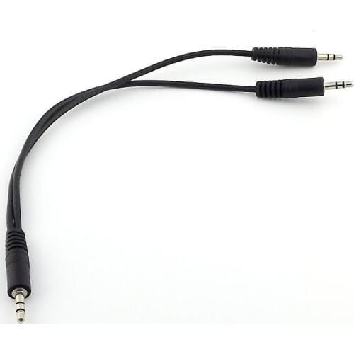 1pc 3.5mm 1/8" Male Plug To Dual 3.5mm Male Y Splitter Stereo Headphone Audio Cable 28cm
