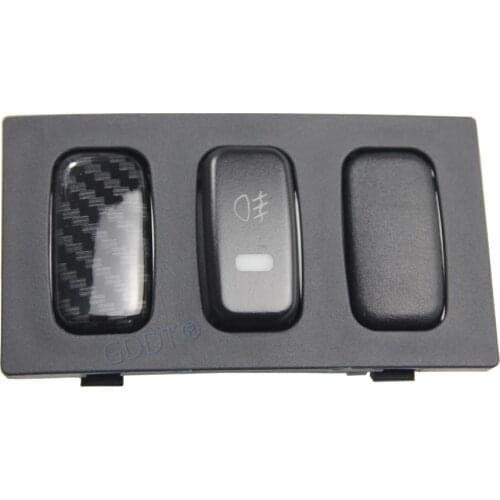 1 Piece Fog Lamp Control Switch Carbon Fiber Cover for Mitsubishi Pajero for Montero 3 4 IO for Lancer Grandis 4 Pin Wires Frame