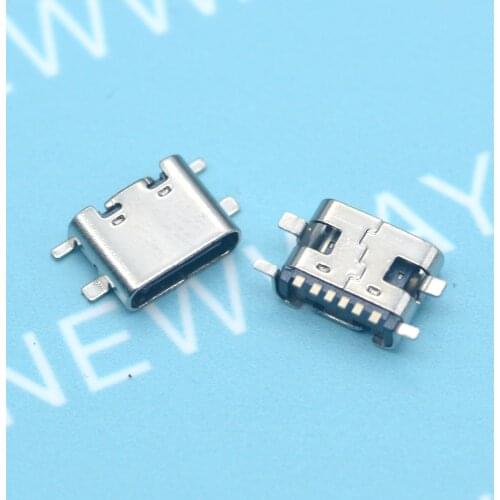 100Pcs/Lot Micro Usb Jack 3.1 Type-C 6Pin Smd Female Connector For Mobile Phone Charging Port Charging Socket Good Quality