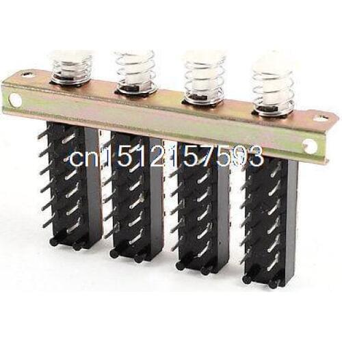 AC 110-220V 3A DC 12V-60V 6A 4PDT 4 Rows Interlock Push Button Switch