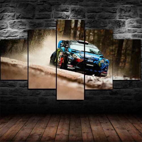 No Framed Canvas 5 Pcs Fiesta Hoonigan GYMKHANA Sports Car Wall Art Posters Pictures Paintings Home Decor for Living Room