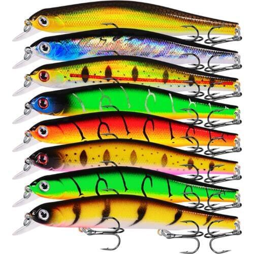 8pcs/lot Minnow Fishing Lures 12.5cm 17g Floating Wobblers Artificial Bait Bass Pike Jerkbait Pesca Far-casting Magnet System