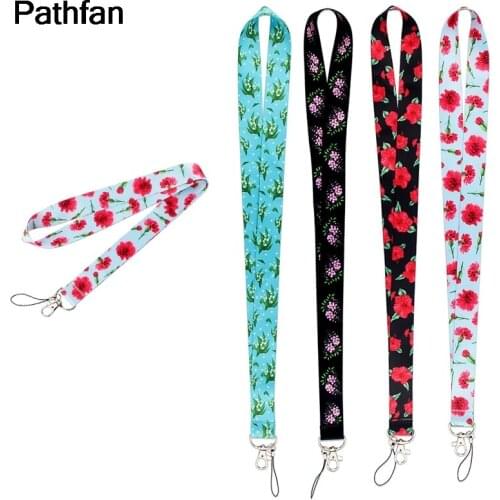 A4013 Patchfan Flower Plant Style Mobile Phone Strap Key Chain Neck Lanyard Cartoon Badge Holder Strap