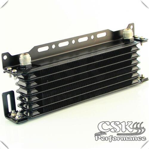 Aluminum 7 Row AN10 Trust Engine Oil cooler W/ 262mm Mounting Bracket Kit Black