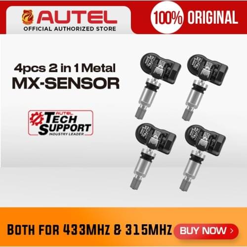 AUTEL TPMS Sensor 315MHZ 433MHZ 2 in 1 MX-Sensor Universal Tire Repair Tool Sensor Programming TS601 TS401 OBD Diagnostic Tool