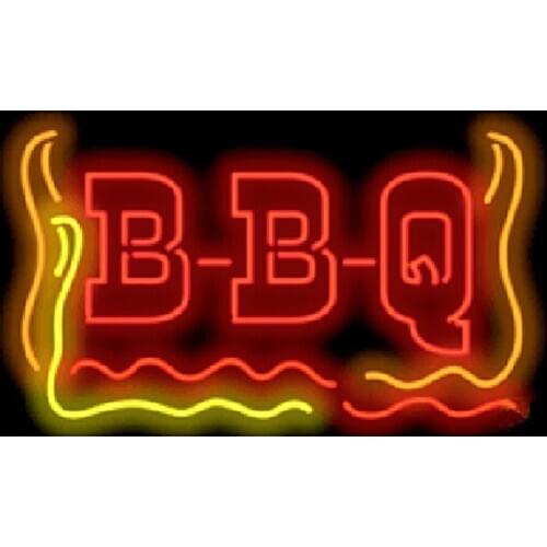 Barbequ BBQ Barbq Custom Handmade Real Glass Tube Store Restaurant Bar Party Advertise Decoration Display Sign Neon Light 31X20"