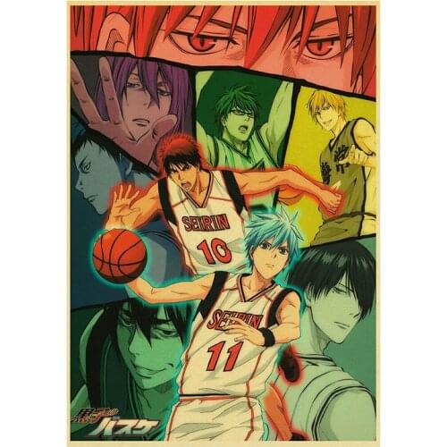 Kuroko Basketball Retro Anime Poster And Prints Japanese Animation Figure HD Canvas Painting Bedroom Decoration Wall Art Picture
