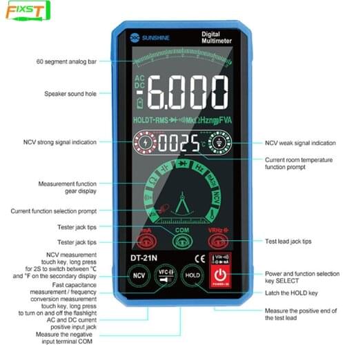 SUNSHINE DT-20N touch multimeter digital tester instrument test precision components carry around accurate measurement