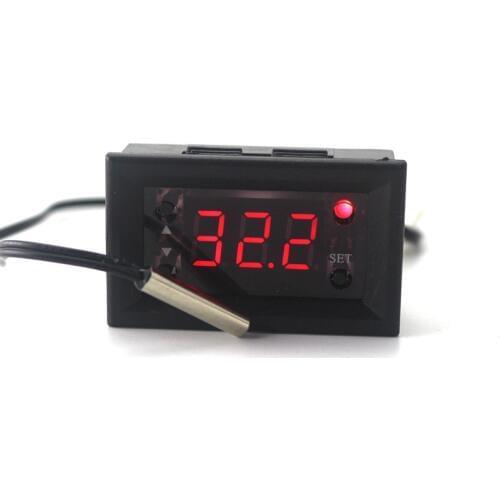W1218 DC12V Digital Temperature Controller Thermostat Regulator Temp Switch Control Meter NTC Waterproof Semsor Probe LED
