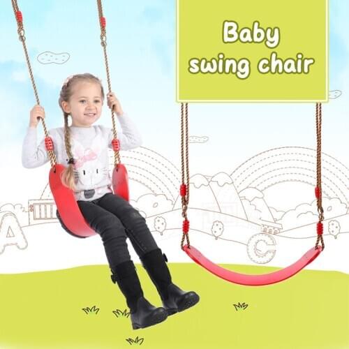 Kid Swing Chair Plastic Coated Garden Playground Swing Kids Hanging Seat Toys Indoor Outdoor Rainbow Curved Board