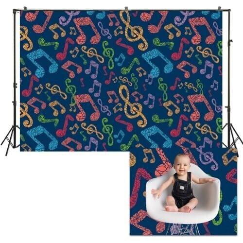 HUAYI Photo Background Newborns Baby Child Photography Backdrops Customize Studio Music Note Photoshoot Backdrop US178