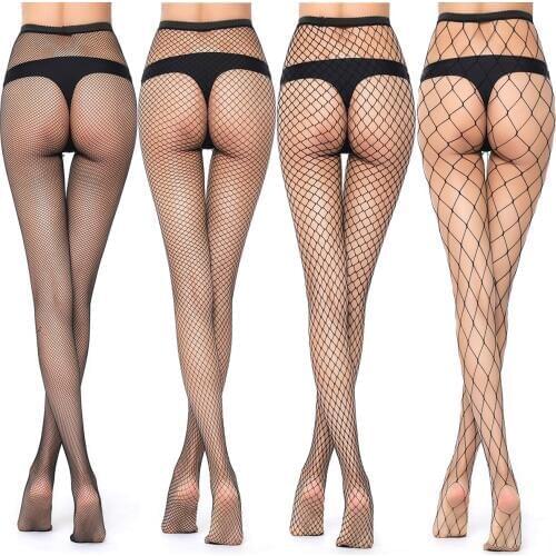 Hot Fish Net Stockings Four Styles Super Elastic Big Net Mesh Stockings Tiptoe Encryption Ripped Jeans Small Nets-Within-Nets