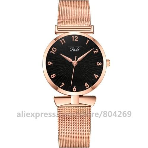 Jadi Fashion Women Stainless Steel Mesh Strap Dress Watch High Quality Women Bracelet Wristwatch Hot Sales