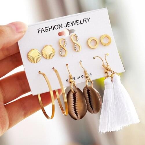 Hesiod Bohemia Earring Long Tassel Drop Earrings Set For Women Girl Flower Heart Cheap Brincos Female Jewelry