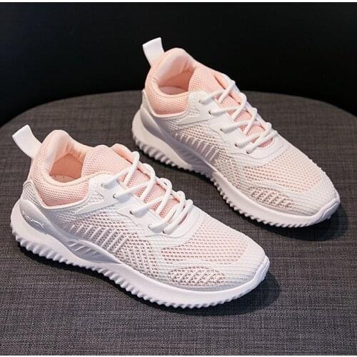 Fashion Women Breathable White Shoes Male Vulcanize Mesh Slip- Flat-Soled Walking Sneakers Casual Lace-up Shoes Women Sneakers