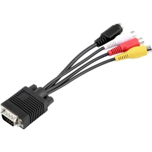 Hot Selling VGA SVGA to S-VIDEO 3 RCA Female Converter Cable VGA to Video TV Out S-video AV Adapter Bundle 1 Polybag ONLENY