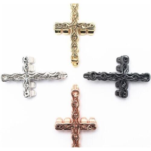 34*22mm skull cross micro pave cz zircon cubic zirconia beads DIY Copper necklace charm bracelet connectors fg423