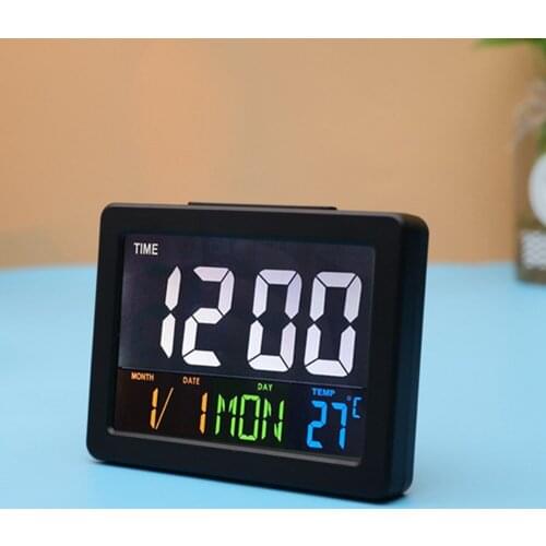 Multifunction Calendar Temperature Home Desktop Led Clock Digital LCD Display Electronic Large Alarm Gift