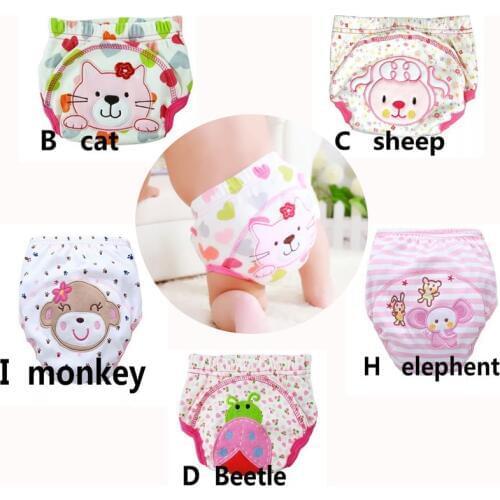 5Pcs Baby Training Pants Cotton Reusable Diapers Waterproof Cloth Nappies Washable 10-14KG