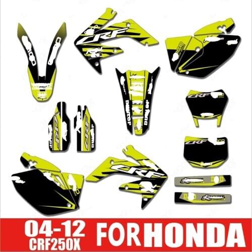 Motorcycle Graphics Backgrounds Decal Sticker Kit for Honda CRF250X CRF 250X 2004-2012 2006 2007 2008 2009 2010 2011 2012