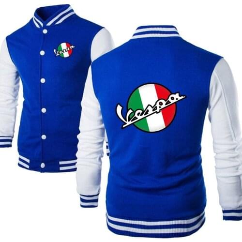Mens Baseball Jackets Italy Flag Vespa Scooter College Varsity Coats Motorcycle Sweatshirts Adventure Shooting Hunting Outwear