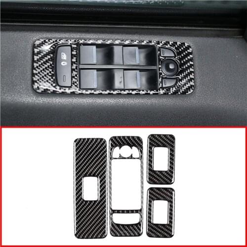 Soft Carbon Fiber Car Window Lift Button Frame Trim Stickers For Land Rover Discovery Sport 2015 2016 2017 2018 2019 Accessories