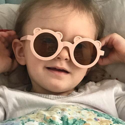 2021 New Cartoon Lovely Kids Sunglasses Girls Bear Shape Children Sun Glasses Eyewear Round Street Beat Baby Boy Eyeglasses