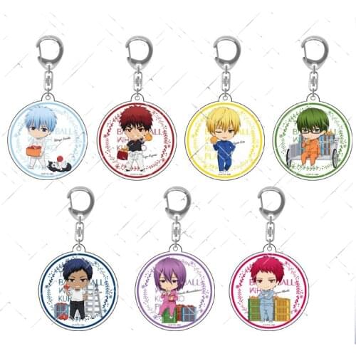 Japan Anime Kurokos Basketball Acrylic Keychain Pendant Toy Schoolbag Keyring Hyuga Junpei Kuroko Tetsuya Kagami Taiga