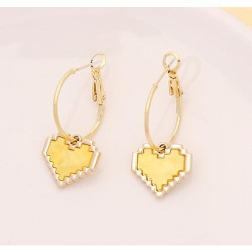 Wholesale Various Female Fashion Personality Heart Dangle Earrings for Women Alloy Metal Party Jewelry Accessory Girl Gift