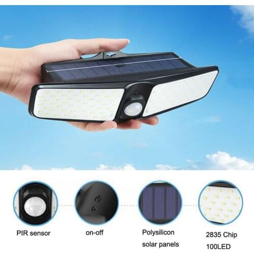 Outdoor Solar Light Household Human Body Induction Solar Garden Light 100LED Solar Wall Light Home Garden Solar Light Wall Light
