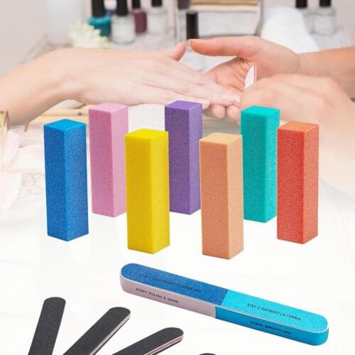 14Pcs/Set Nail Polishing File Frosted DIY Colorful Manicure Buffers File Polish Sanding Tool Sanding Block for Salon