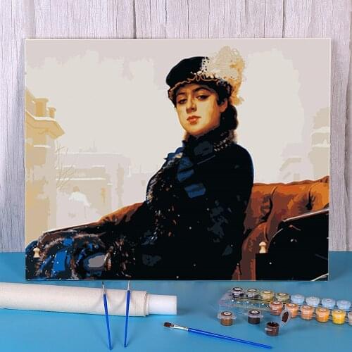 Figure Girl Abstract DIY Painting By Numbers Complete Kit Oil Paints 40*50 Canvas Pictures Home Decoration Crafts Wholesale