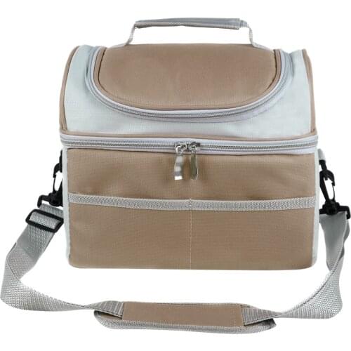 Men Women Portable Lunch Box Insulated Lunch Bag Large Cooler Tote Bag Double Deck Cooler Picnic Travel