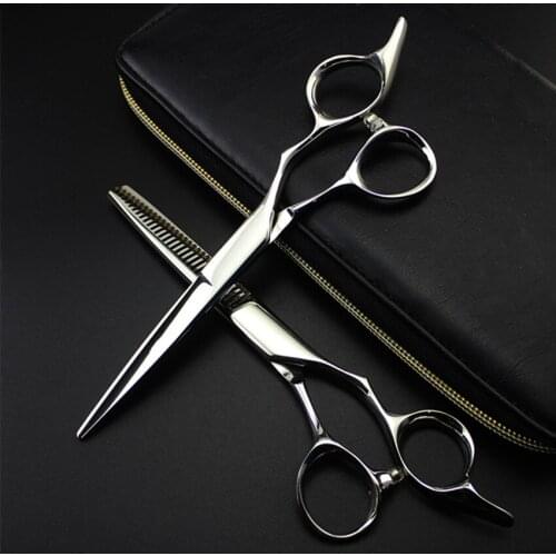 Professional high quality Japan 440c 6 inch hair scissors set thinning shears scissor makas cutting barber hairdressing scissors