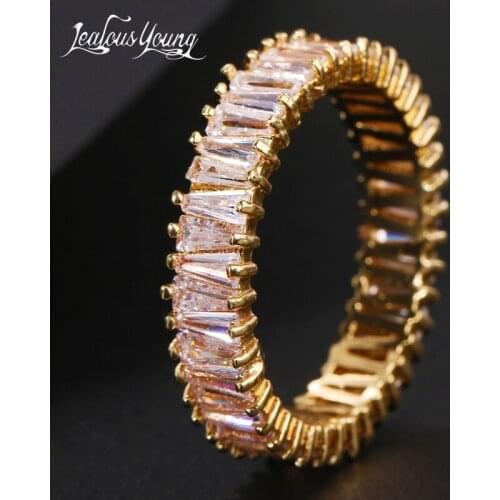 Simple Fashion Women Wedding Party Engagement Rings Dazzling Cubic Zircon Anniversary Gift Proposal Ring Timeless Jewelry