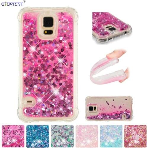 For Samsung Galaxy S5 Bling Glitter Quicksand Bumper Case SM-G900H SM-G900F SM-G900FD Soft Silicone Shockproof Phone Cover Funda
