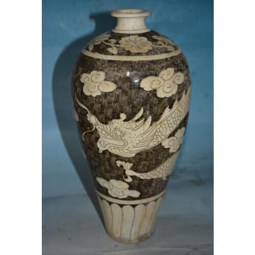 Rare Song Dynasty (961--1275) porcelain vase,CiZhou kiln,dragon,best collection & adornment, Free shipping
