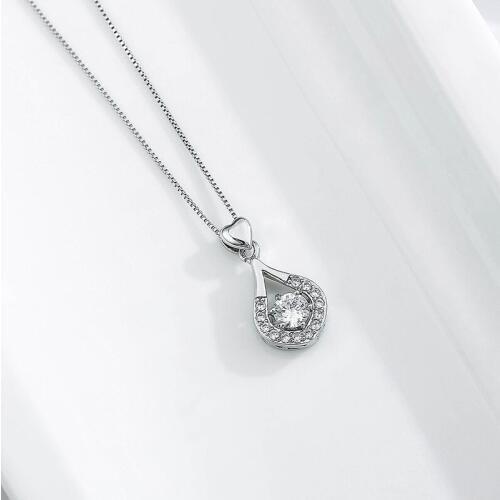 Gorgeous Exquisite Shiny Love Represent Pure Love Copper Pendant Necklace Wedding Party Graduation Jewelry