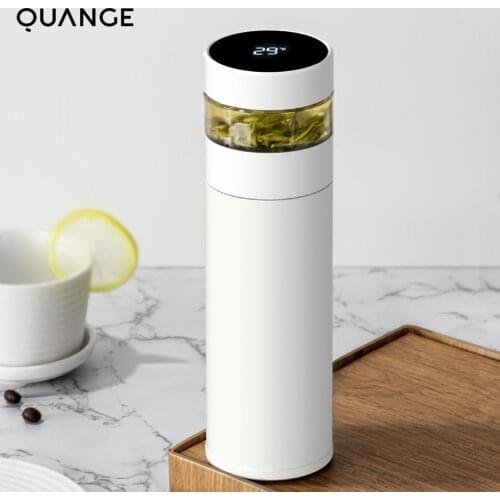 XIAOMI QUANGE Smart Tea Insulation Cup Thermos Cup Keep Warm/Cold Temperature Display 316 Stainless Steel Tea Separation