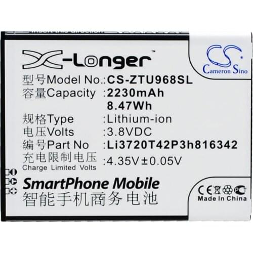 Cameron Sino Mobile SmartPhone Replacement Li-ion Battery 2230mAh For Li3720T42P3h816342 BBK N968, Q508, Q508U, Q Free Tools