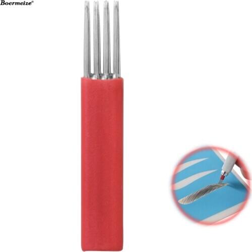 Needles for Microblasting 12 pin 4 Rows R3 Round Needles Eyebrow Lips Red 50pcs Microblading Tebori Blades Accessories Tool