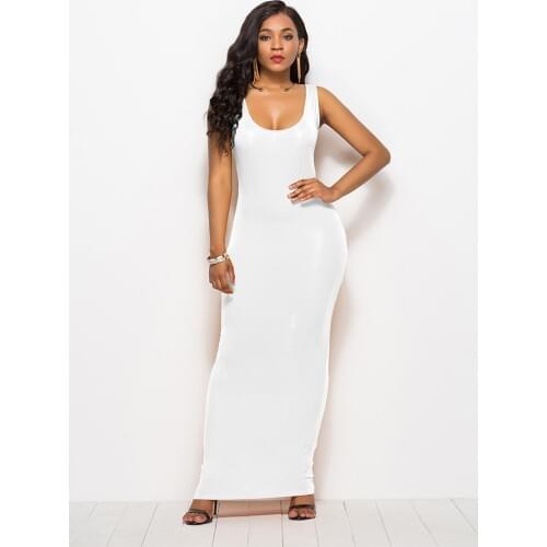 Clothes For Womens Femininity Sexy Vest Maxi Dress 2020 Fall Classic Fashion Autumn Elegant Polyester Dress Multi Size Color