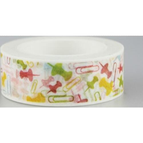 1.5cm Cute thumbtack clip Adhesive Tape for Scrapbooking DIY Craft Sticky Deco Masking Japanese Paper Washi Tape