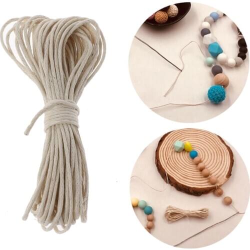 1mm Waxed Cotton Cord Baby Teether Accessories 5m Line For DIY Jewelry Making 95AE