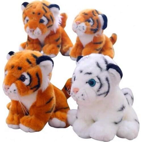 10PCS 12cm Simulation Tiger Decoration Bag Plush Mini Pendant Keychain Doll Ring Toy
