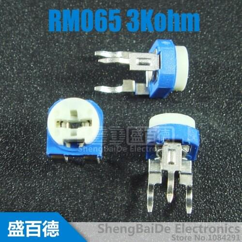 10pcs/lot RM-065 RM065 3Kohm 302 3K Trimmer Potentiometer Trimmer Resistors Variable Adjustable Resistors