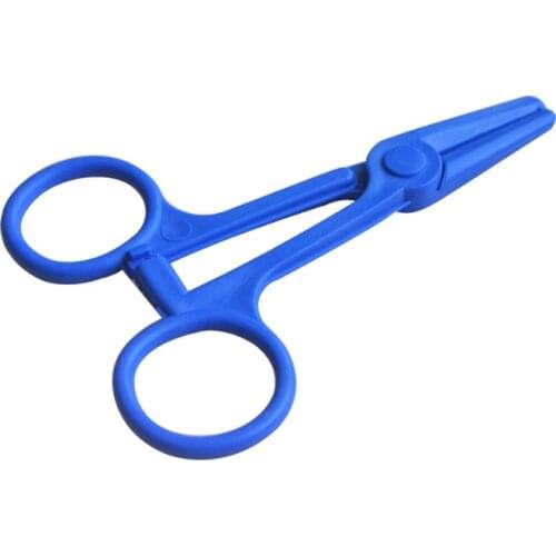 10pcs Medical ABS Hemostatic Surgical Forceps Disposable Useful Clamp Health Care Tool Blue