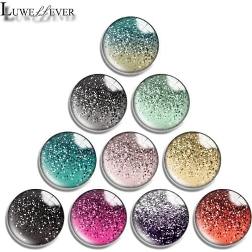 12mm 14mm 16mm 20mm 25mm 30mm 630 Golden Point Mix Round Glass Cabochon Jewelry Finding 18mm Snap Button Charm Bracelet