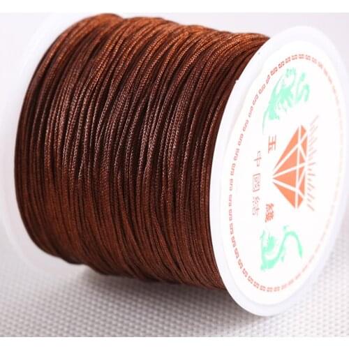 2Rolls 0.5MM Nylon String Thread For Diying Neckalce Bracelet Tassels Beading Brown Cord 50M/Roll