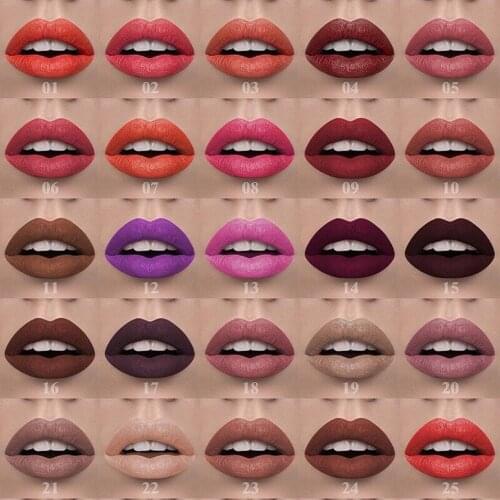 30pcs Custom Private label Makeup Matte Nude Liquid Lipstick Pigment Waterproof 24 Long Lasting Top quality 30 Colors Wholesale